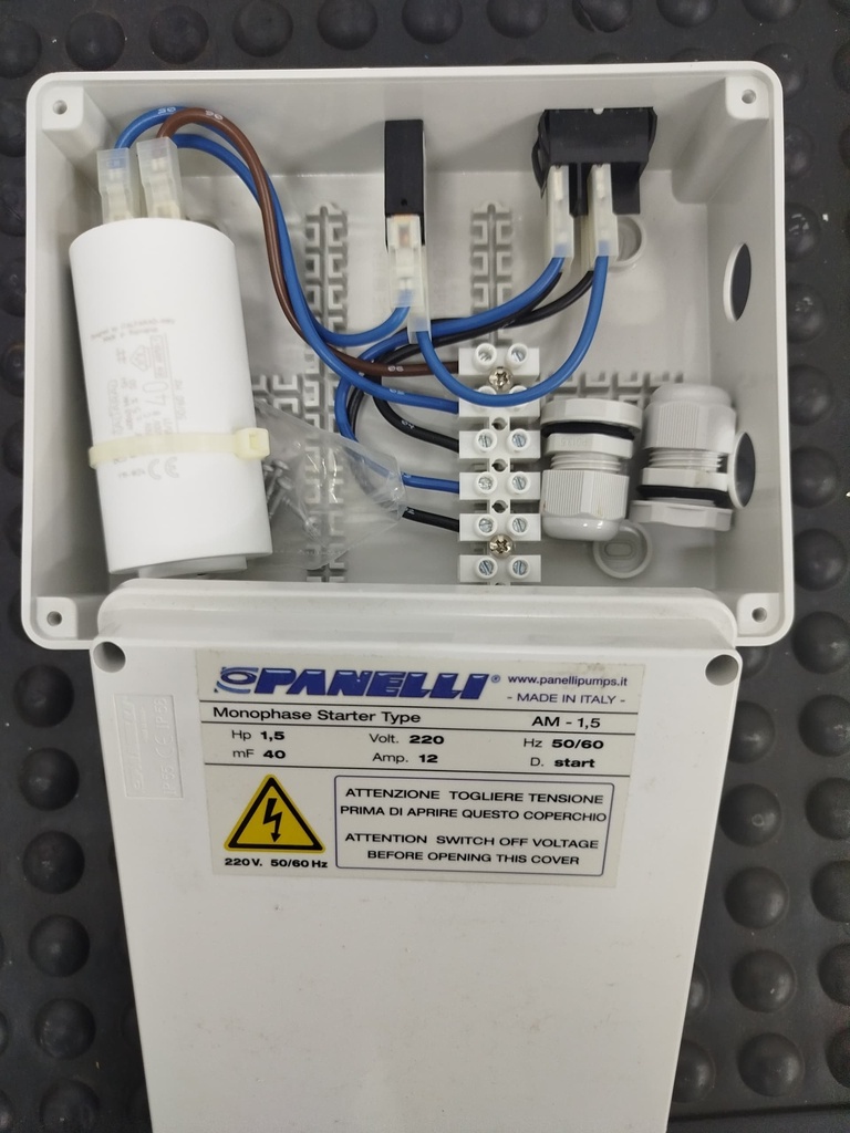 CAJA ARRANCADORA   PANELLI MF  SERIE PAM MOD. AM015 1,50HP 1PH/230V