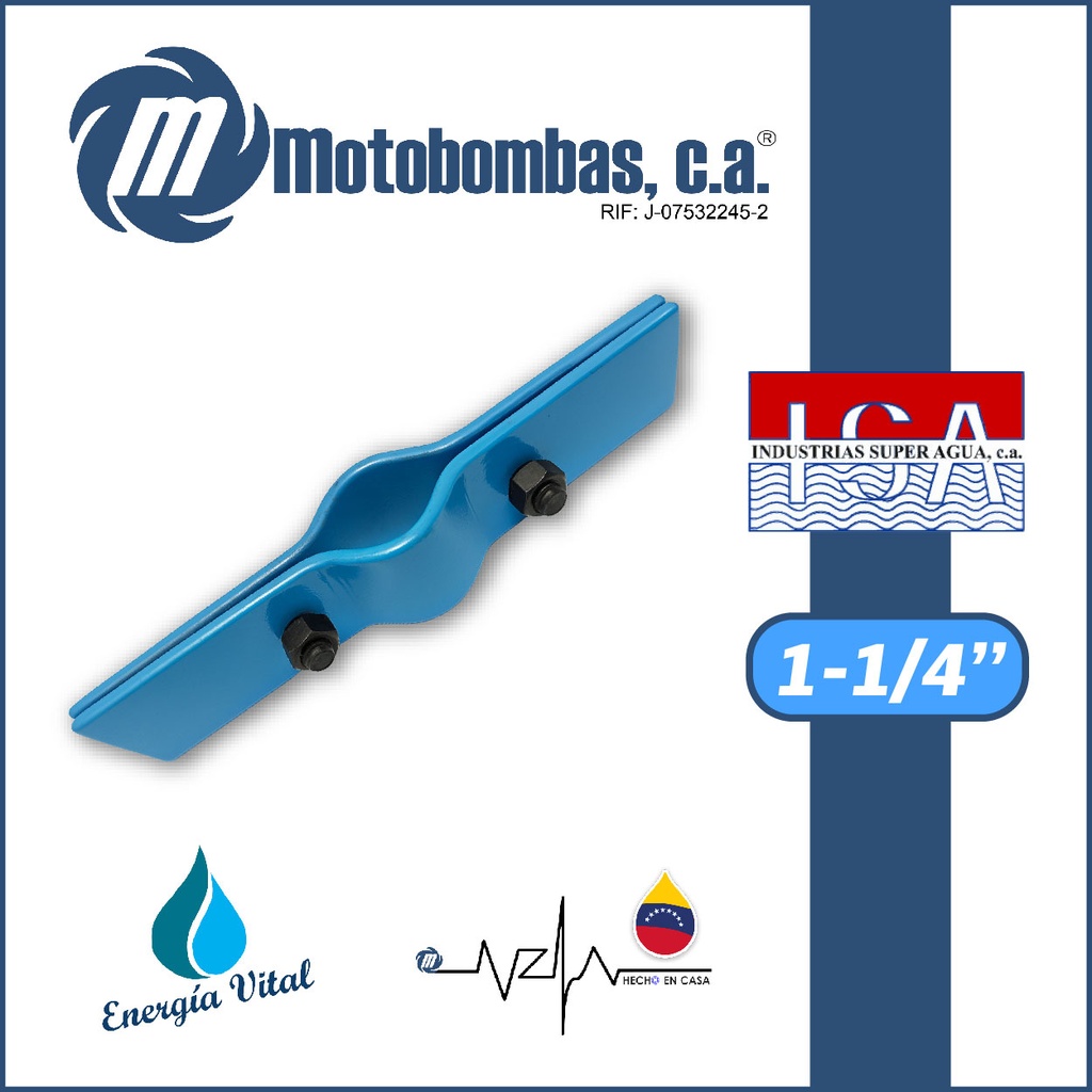 ABRAZADERA A/C SOPORTE DE BOMBA SUMERGIBLE SERIE ISA MOD.    1-1/4"