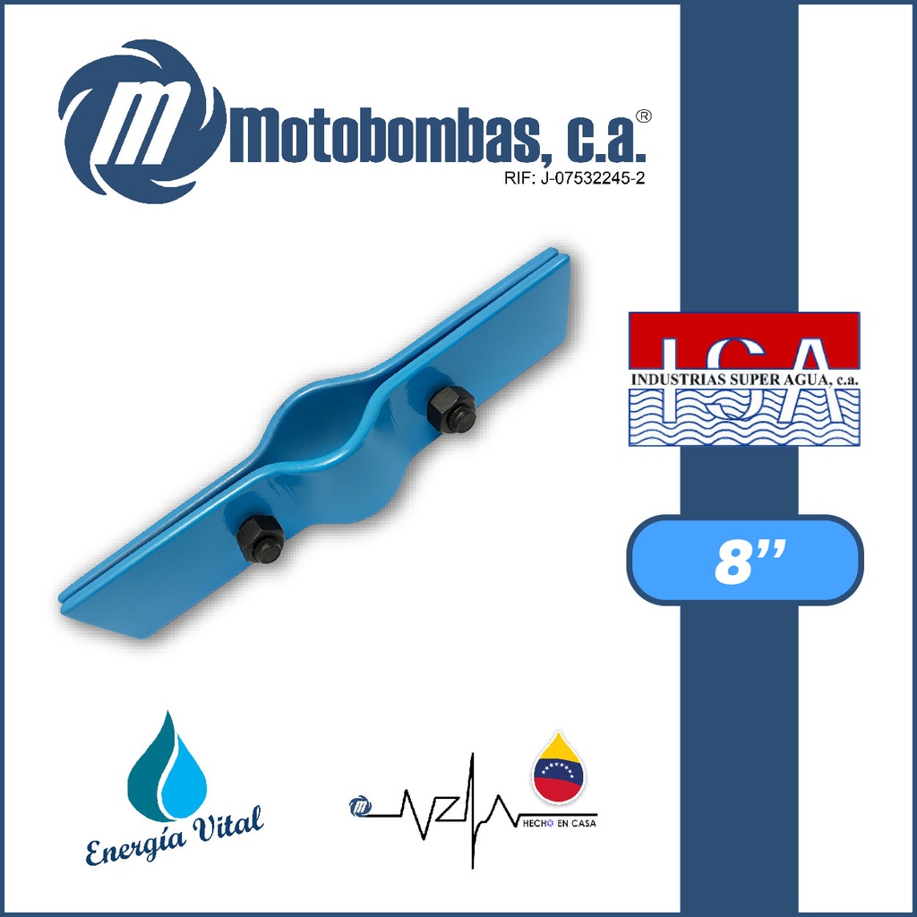 ABRAZADERA A/C SOPORTE DE BOMBA SUMERGIBLE SERIE ISA MOD.  8"
