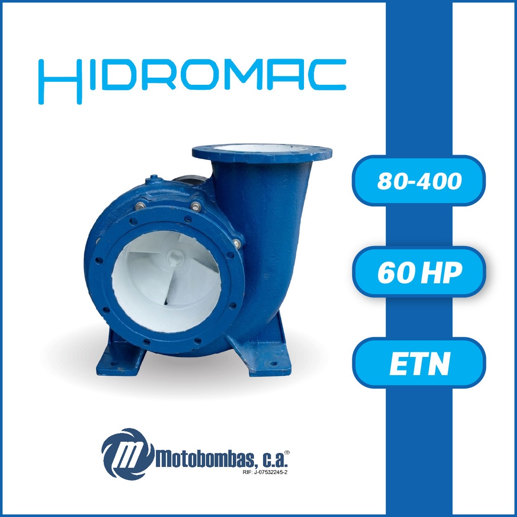 BOMBA EJE LIBRE HIDROMAC ETN 80-400 STD P/E  DE 60HP