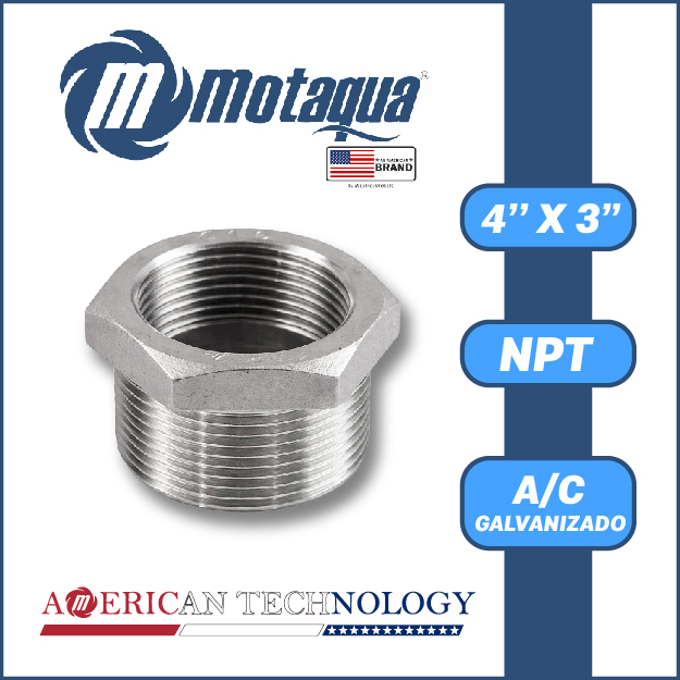 REDUCCION A/C GALVANIZADA ROSCADA SERIE VAR MOD. BUSHING  4" X 3"