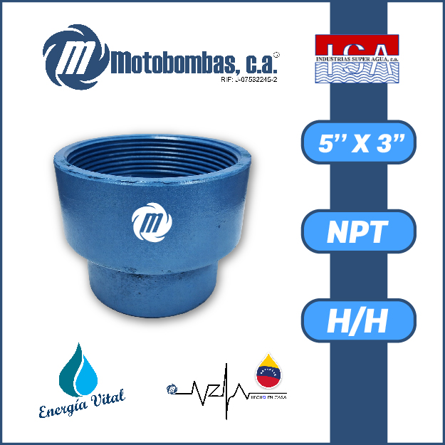 REDUCCION A/C ROSCADA SERIE ISA MOD. H/H  5" X 3"