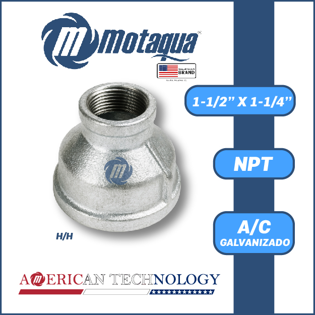 REDUCCION A/C GALVANIZADA ROSCADA NPT SERIE VAR MOD. H/H    1-1/2" X 1-1/4"