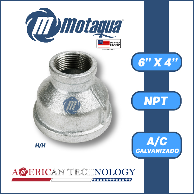 REDUCCION A/C GALVANIZADA ROSCADA NPT SERIE VAR MOD. H/H 4"X6"