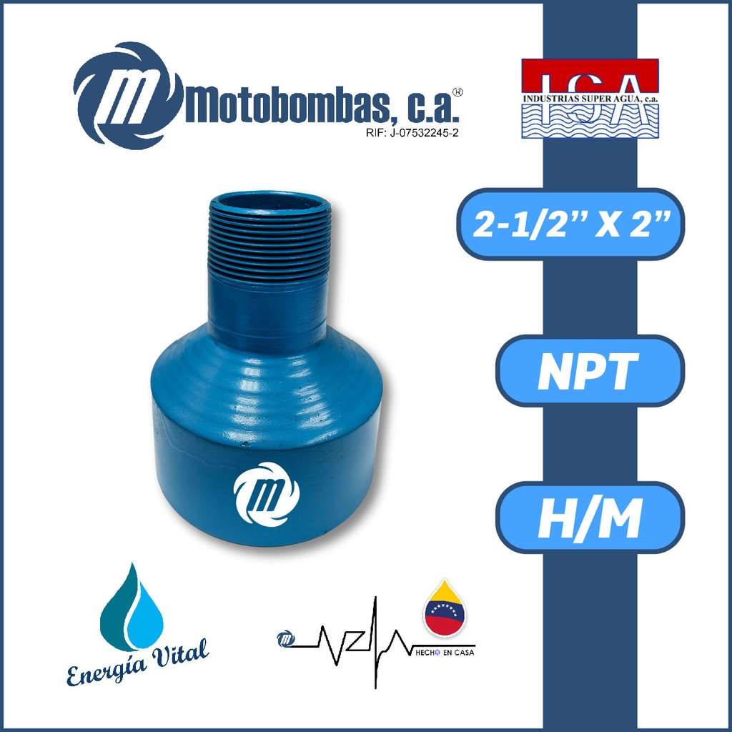 REDUCCION A/C ROSCADA SERIE ISA MOD. H/M  2-1/2" X 2"