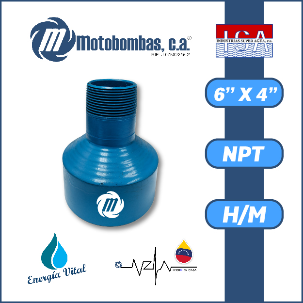 REDUCCION A/C ROSCADA SERIE ISA MOD. H/M  6" X 4"