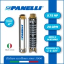 CUERPO SUMERGIBLE PANELLI  4"  SERIE PR MOD.  95PR2004   20GPM   0,75HP 04ET 1-1/4"NPT NEMA4