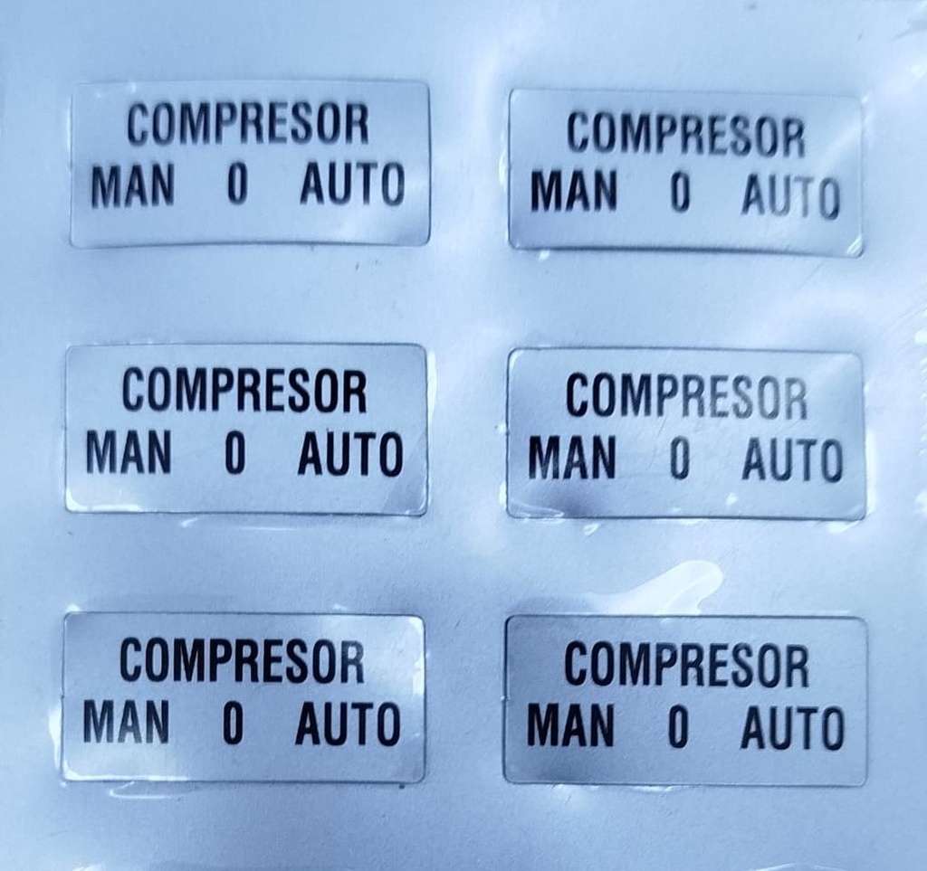 ETIQUETA "COMPRESOR MAN O AUTO"