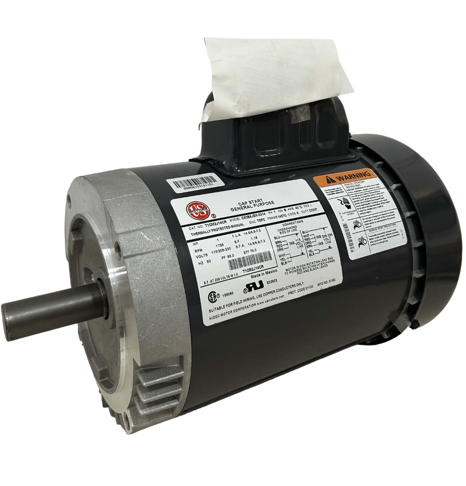 MOTOR HORIZONTAL TC   1,00HP 1800RPM US MOTORS T1CM2J14CR 1PH 115/208-230V 4P SF 1,15 3W DOL 143TC TEFC NEMA CI 