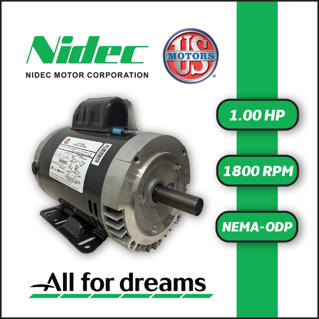 MOTOR HORIZONTAL TC  1,00HP 1800RPM US MOTORS D1C2J14C 1PH 115/208-230V 4P SF 1,15 3W DOL 143TC ODP NEMA CI