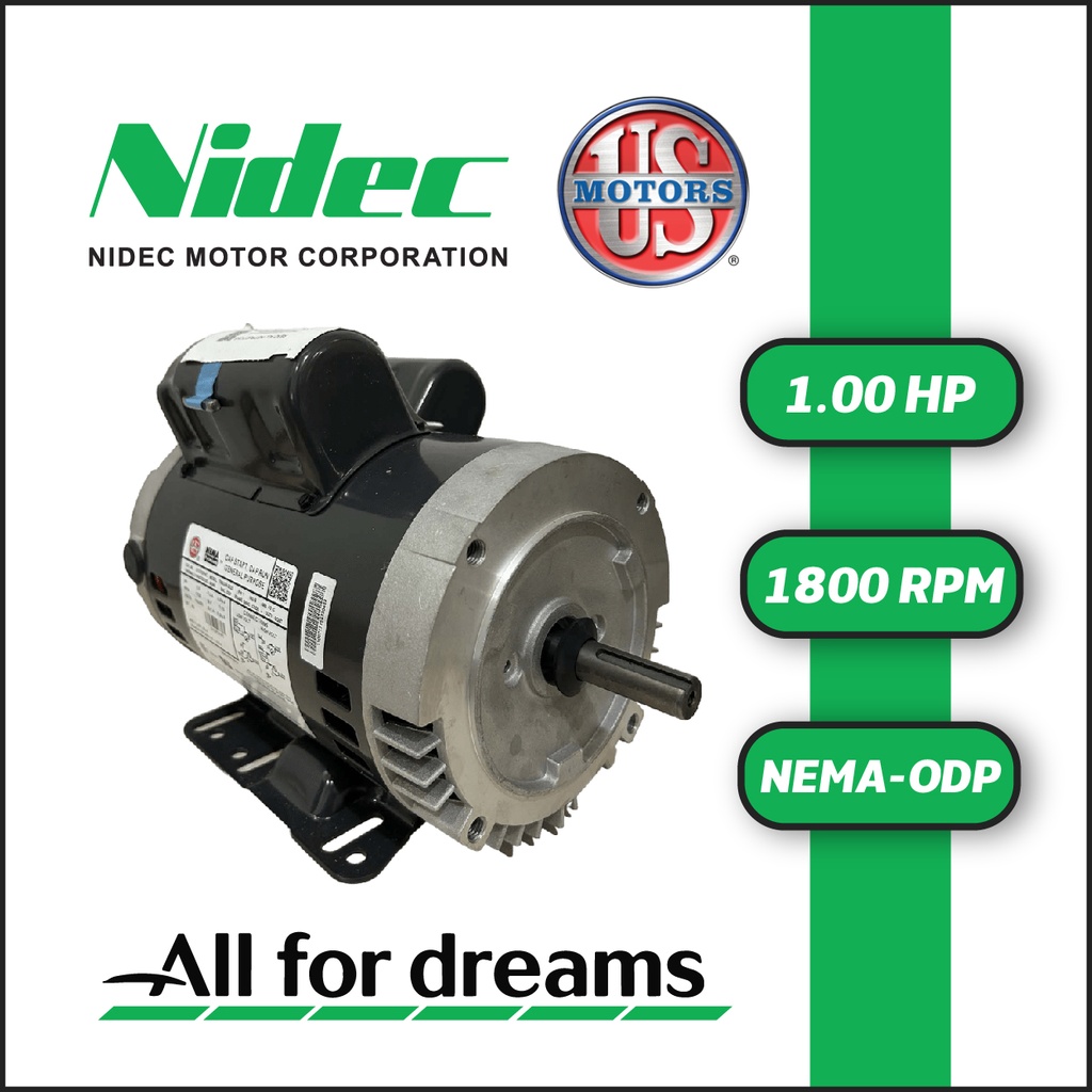 MOTOR HORIZONTAL TC  1,00HP 1800RPM US MOTORS D1CP2PHC 1PH 115/208-230V 4P SF 1,15 3W DOL 56HC ODP NEMA CI