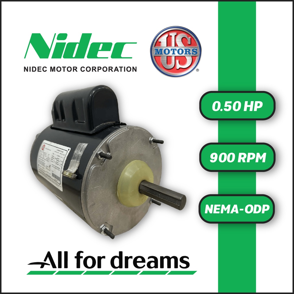 MOTOR HORIZONTAL T    0,50HP 900RPM US MOTORS K55HXJLB-9177 1PH 115-230V 8P SF 1,15 3W DOL F48 ODP NEMA CI