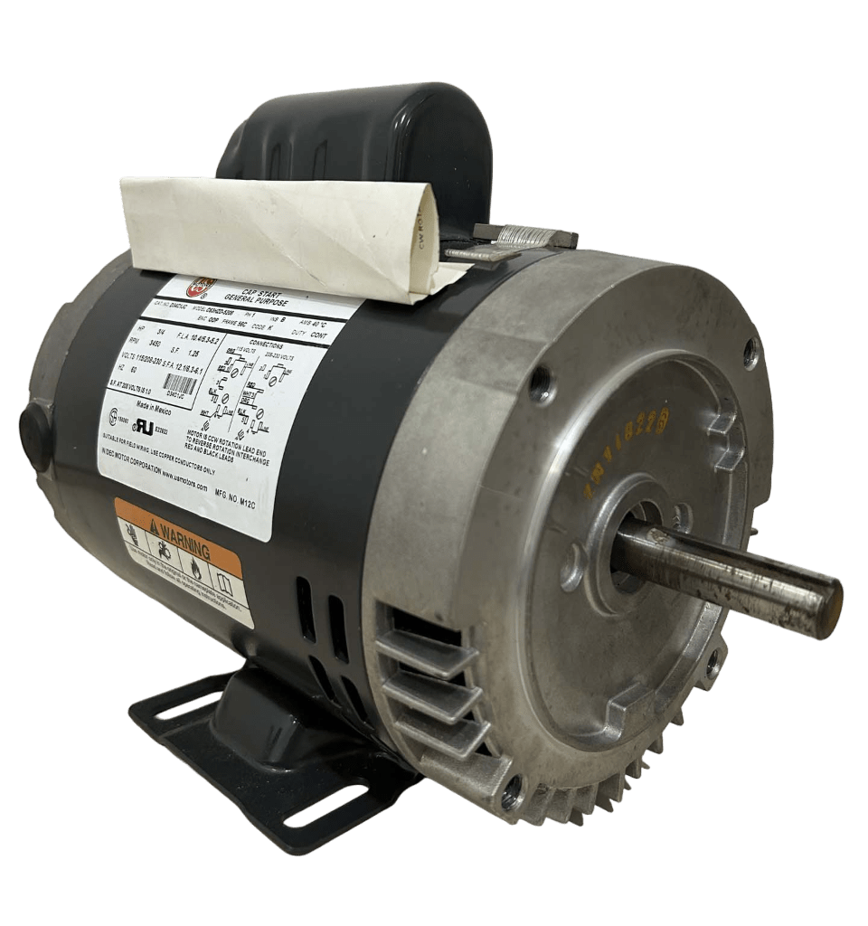 MOTOR HORIZONTAL MONOFASICO US MOTORS 0,75HP 3600RPM D34C1JC 1PH 115/208-230V 60HZ SF 1,15 3W DOL 56C ODP NEMA CI