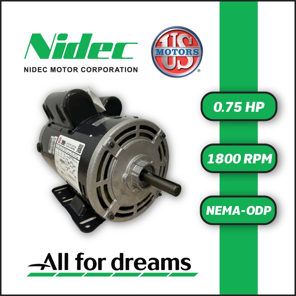 MOTOR HORIZONTAL T   0,75HP 1800RPM US MOTORS T063CNF2143012B / D34CP2PH 1PH 115/208-230V 4P SF 1,15 3W DOL 56H ODP NEMA CI