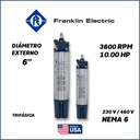 MOTOR SUMERGIBLE TF FRANKLIN  6" SERIE VOLT-X SF MOD. 2363128120    10,00HP 3PH/230-460V/60HZ/2P 3600RPM 3W DOL NEMA6 WF-C