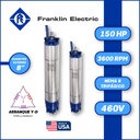 MOTOR SUMERGIBLE TF FRANKLIN  8" SERIE ENCAP SF MOD. 2391268604   150,00HP 3PH/460V/60HZ/2P 3600RPM 6W Y-D NEMA8 WF-C                                             