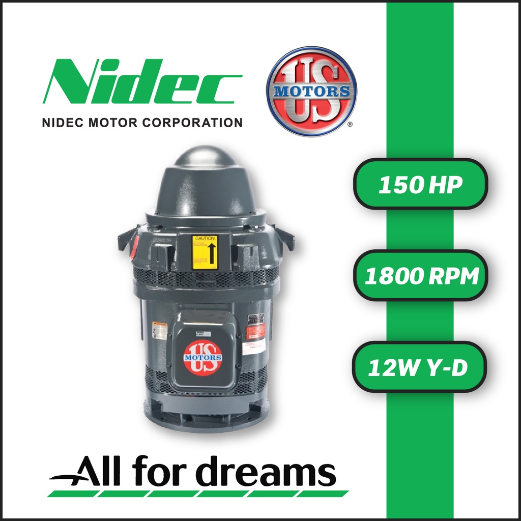 MOTOR VHS  150,00HP 1800RPM US MOTORS HO150P2RLG / HJ63 3PH 220-440V 4P SF 1,15 12W Y-D 444TP WP1 HT NRR CI