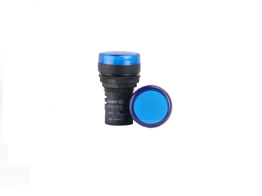 PILOTO LUMINOSO LED  MARCA  CHINT  MOD. ND16-22   COLOR AZUL  220V  22MM