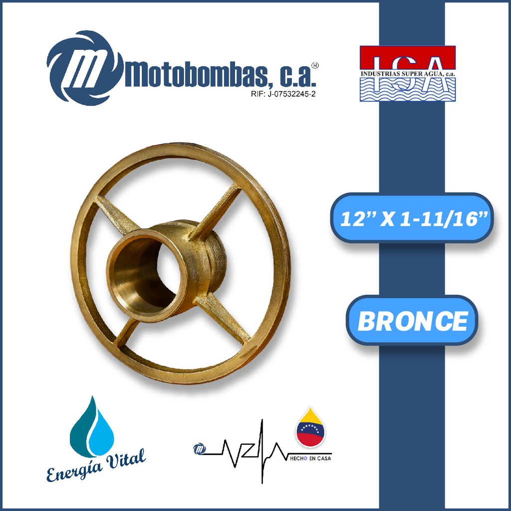 PORTACHUMACERA 12" X 1-11/16" BRONCE