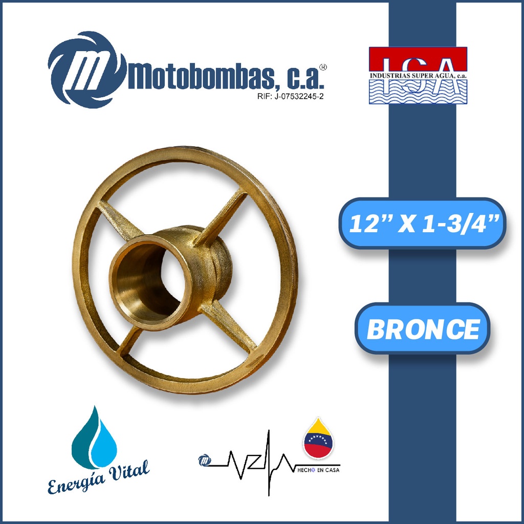 PORTACHUMACERA 12" X 1-3/4" BRONCE