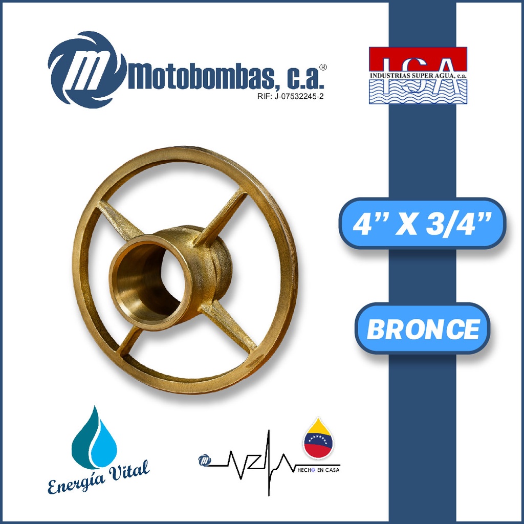 PORTACHUMACERA 4" X 3/4" BRONCE