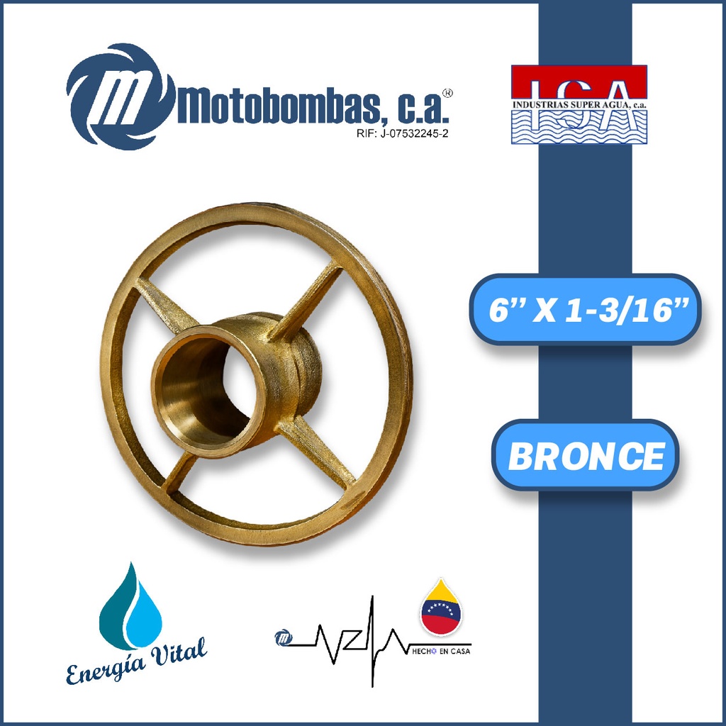 PORTACHUMACERA 6" X 1-3/16" BRONCE