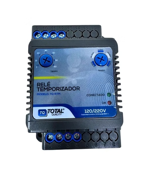RELE TEMPORIZADOR MULTIRANGO MARCA TQ  MOD. TQ-RTM 120/220V