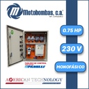 TABLERO DE CONTROL Y POTENCIA P/MOTOR PANELLI MF SERIE MDE MOD. TAM007    0,75HP 1PH/230V