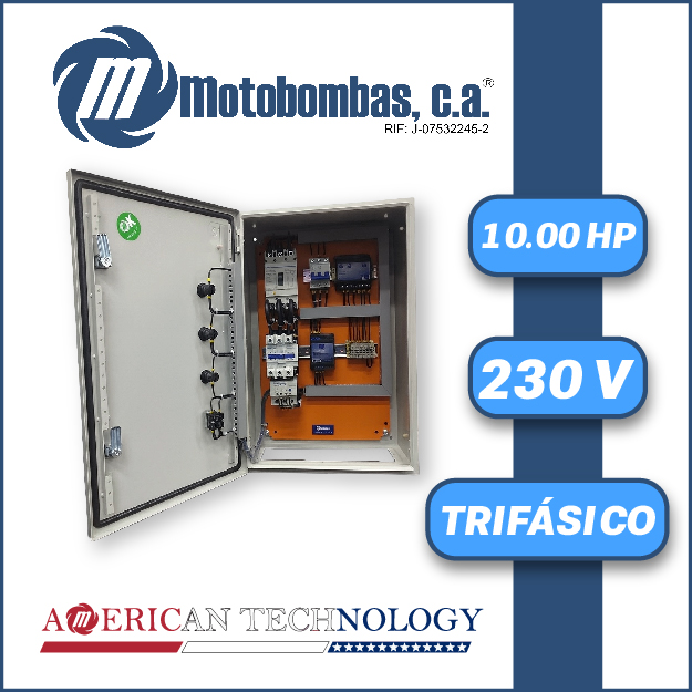 TABLERO DE CONTROL Y POTENCIA TF  P/ MOTOR SUMERGIBLE SERIE MDE MOD. TMDE711300100 10,00HP 3PH/230V DOL