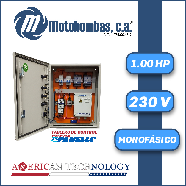 TABLERO DE CONTROL Y POTENCIA P/MOTOR PANELLI MF SERIE MDE MOD. TAM010    1,00HP 1PH/230V