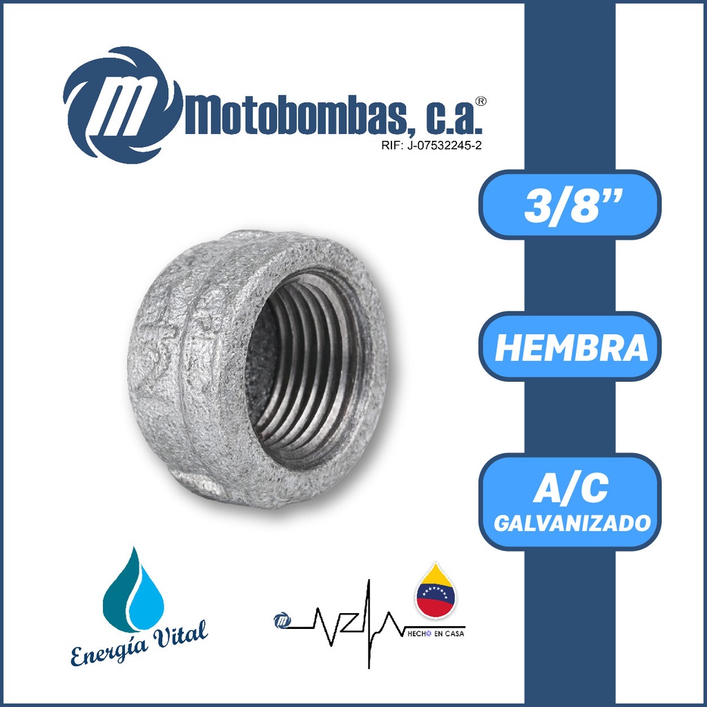 TAPA A/C GALVANIZADA SERIE VAR MOD. H 3/8"