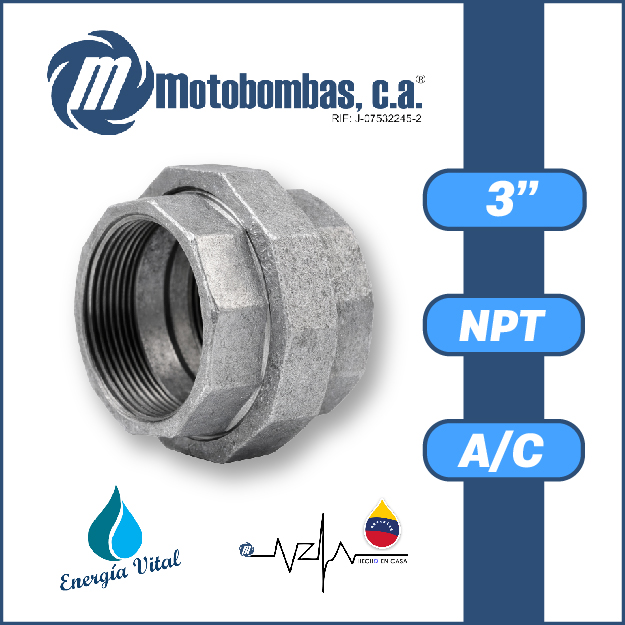 UNION UNIVERSAL A/C GALVANIZADA SERIE VAR MOD.  3"