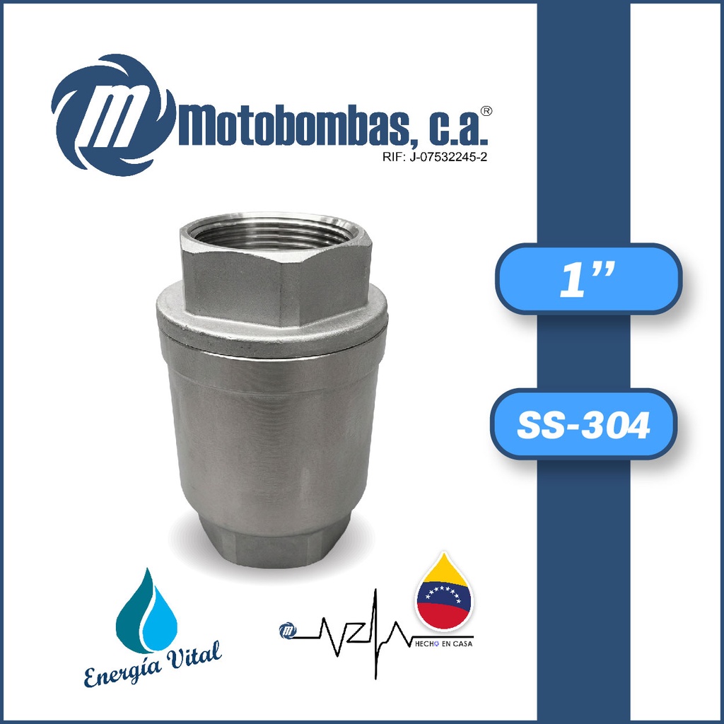 VALVULA   RETENCION VERTICAL SERIE VAR SS 304 MOD.  1"