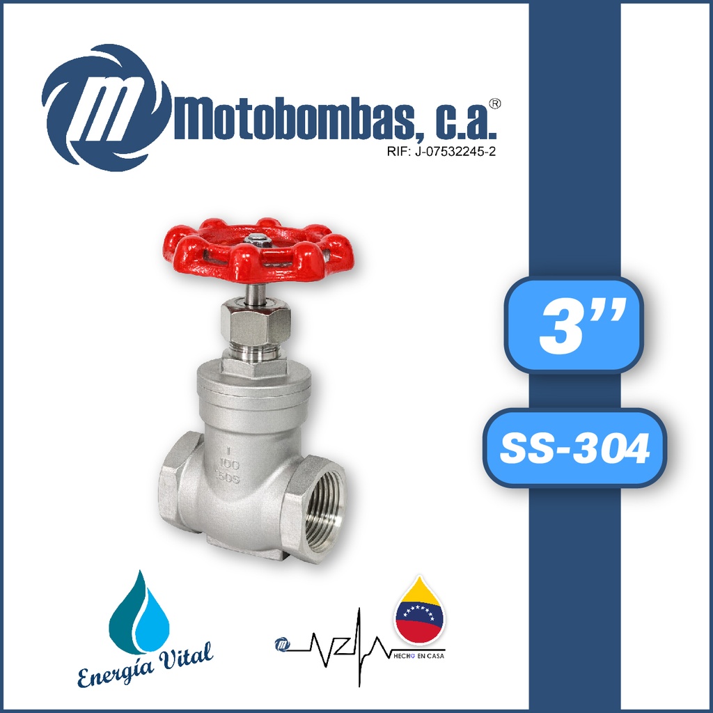 VALVULA COMPUERTA         SERIE VAR SS-304 MOD. 3"