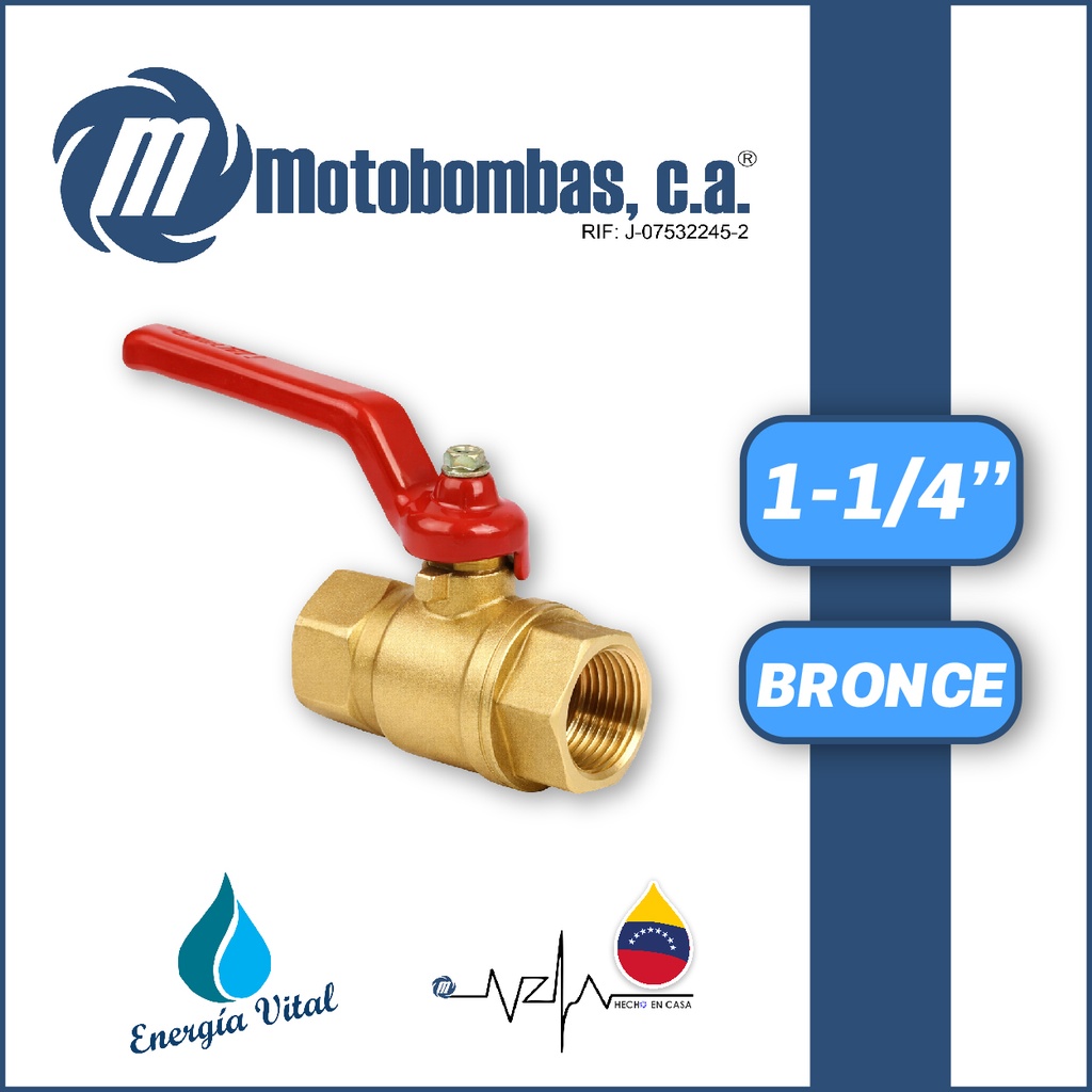 VALVULA DE BOLA        SERIE VAR BRONCE MOD. 1-1/4"