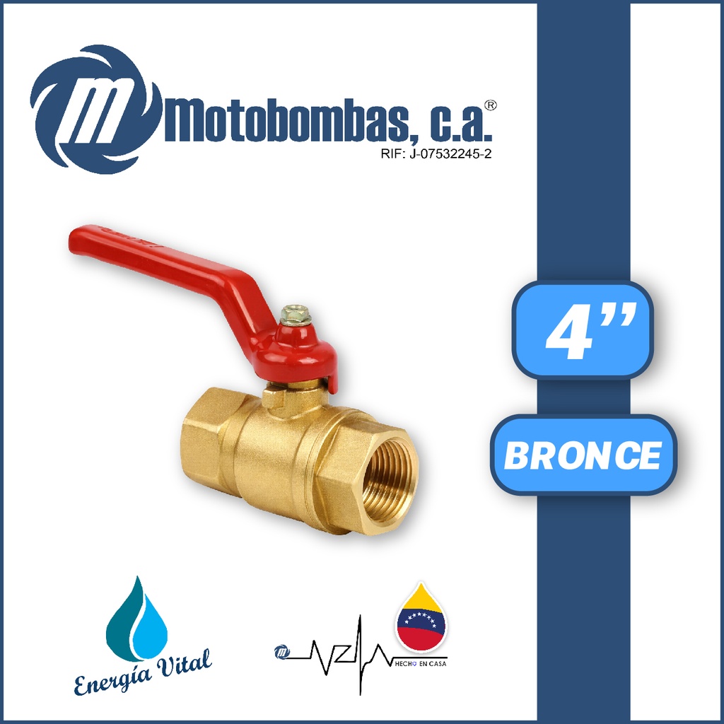 VALVULA DE BOLA      SERIE VAR BRONCE MOD. 4"