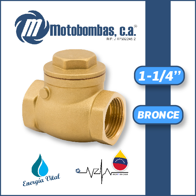 VALVULA     RETENCION    HORIZONTAL SERIE VAR BRONCE MOD. 1-1/4"