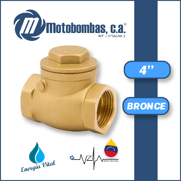 VALVULA     RETENCION HORIZONTAL SERIE VAR BRONCE MOD. 4"