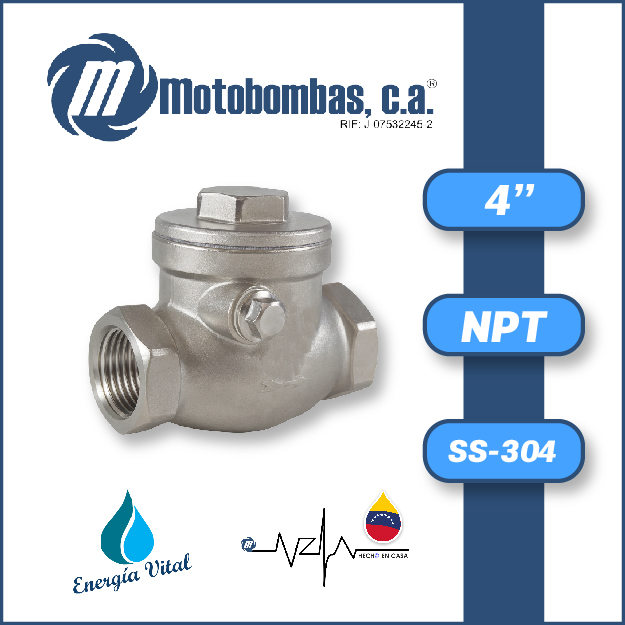 VALVULA      RETENCION HORIZONTAL SERIE VAR SS-304 MOD. 4"