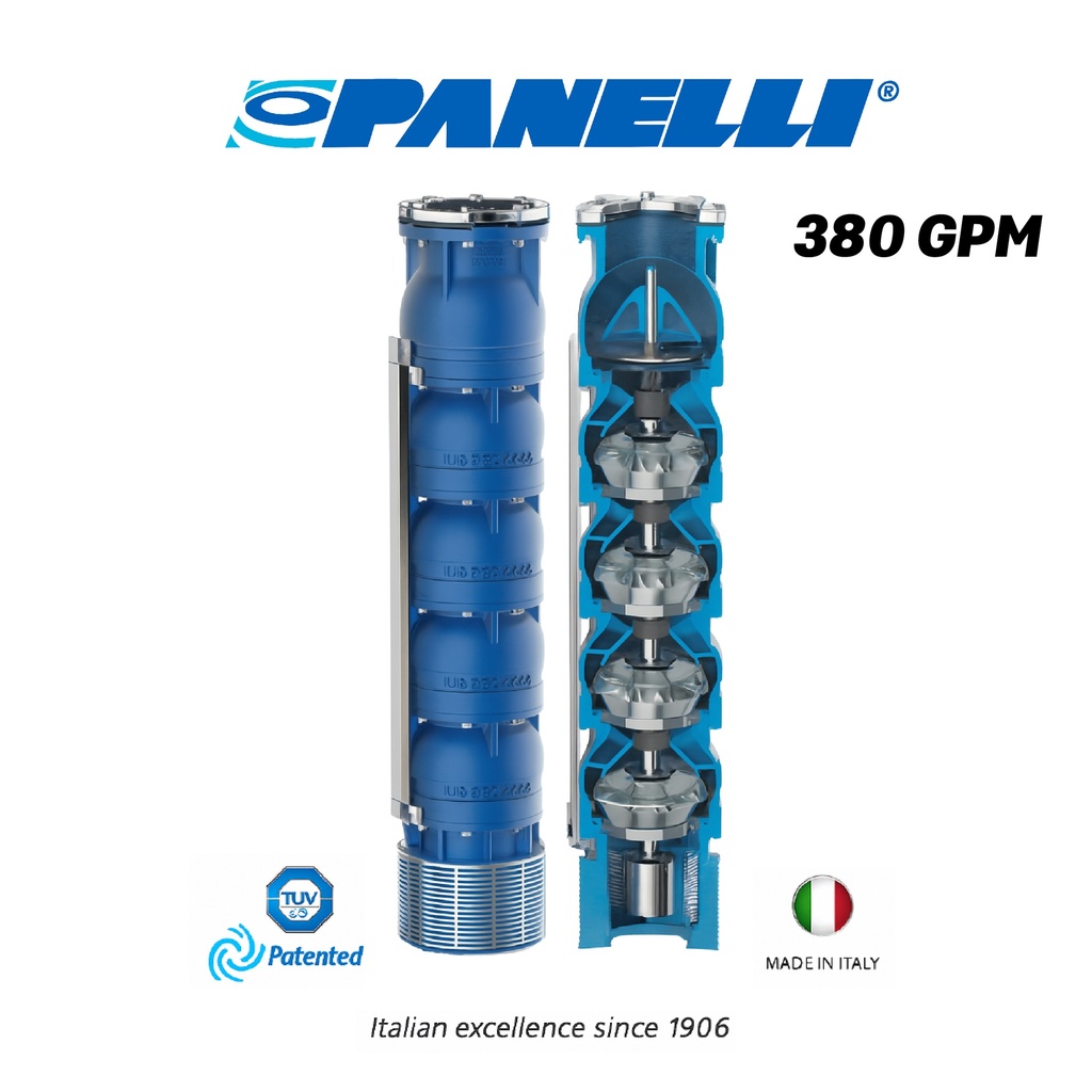 CUERPO SUMERGIBLE PANELLI  6" SERIE REC MOD 140REC38007 380GPM  40,00HP  07ET 3"NPT NEMA6