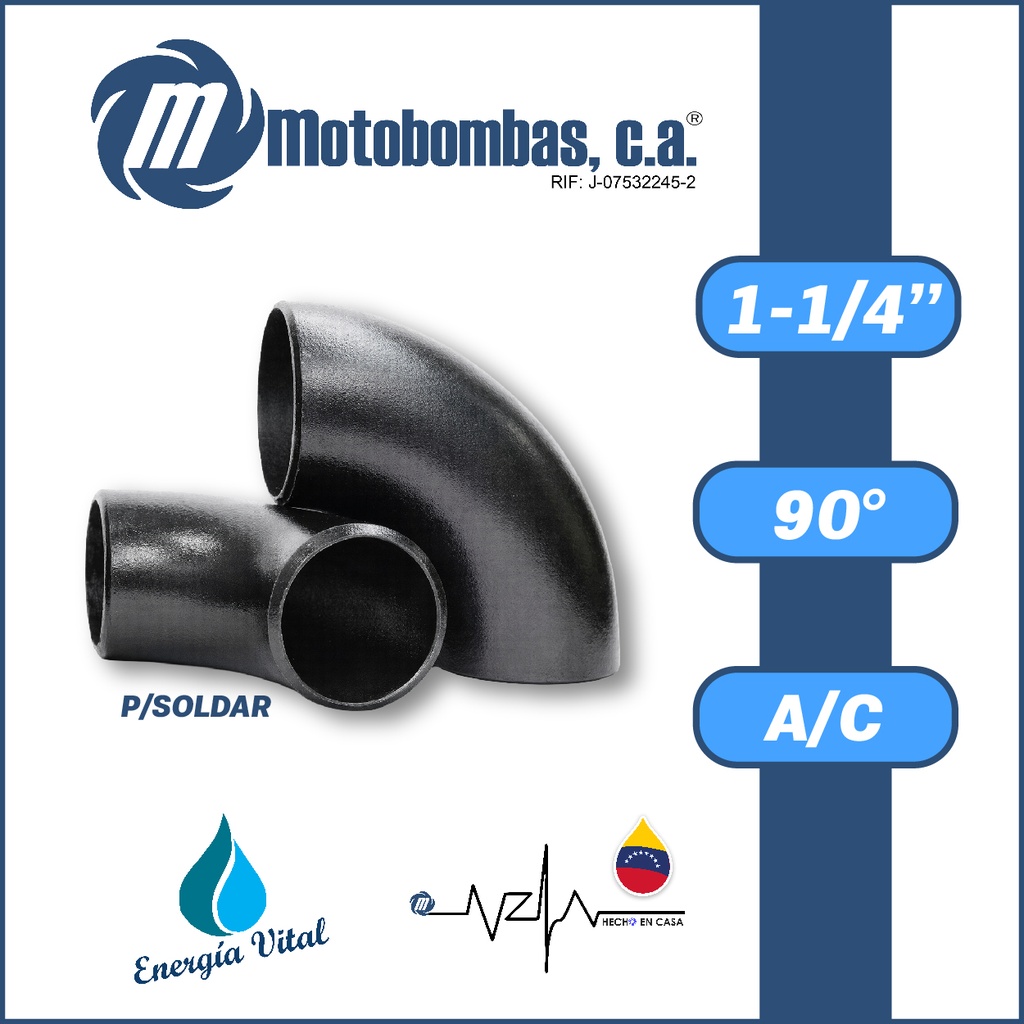 CODO A/C P/SOLDAR A-234 SCH40 SERIE VAR MOD. 90 GRADOS   1-1/4"