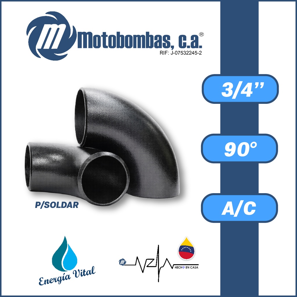 CODO A/C P/SOLDAR A-234 SCH40 SERIE VAR MOD. 90 GRADOS    3/4"