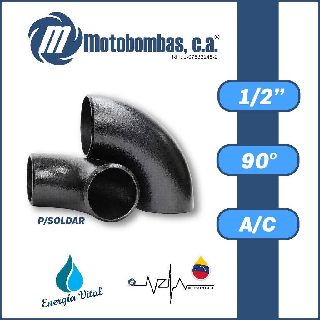 CODO A/C P/SOLDAR A-234 SCH40 SERIE VAR MOD. 90 GRADOS    1/2"