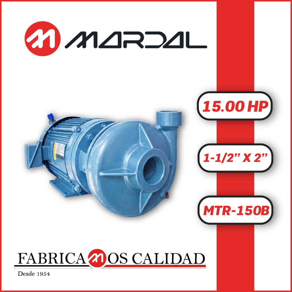 BOMBA MONOBLOCK TF MARDAL MTR-150C 1-1/2" X 2" 15,00HP 3PH/2P/220-440V/60HZ 3600RPM DOL ROSCA NPT