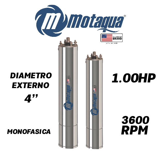MOTOR SUMERGIBLE MF MOTAQUA  4" SERIE MTS MOD. M4ORSF10F   1,00HP 1PH/230V/60HZ/2P 3600RPM 3W DOL NEMA4 OL-R