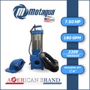 BOMBA SUMERGIBLE AGUAS SERVIDAS TF MOTAQUA SERIE MTS MOD. 2T180SVM75 VORTEX 180GPM 7,50HP 230V 60HZ 3.450RPM 4"NPT CODO