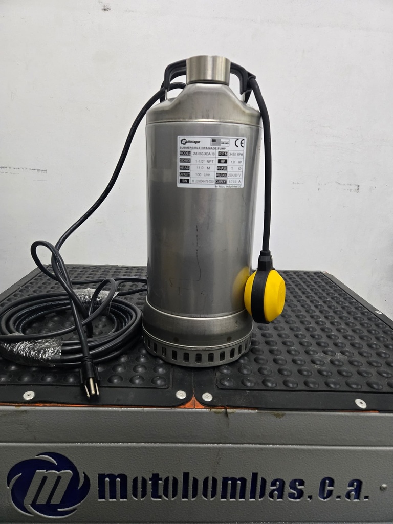 BOMBA SUMERGIBLE AGUAS DRENAJE MF MOTAQUA SERIE MTS MOD. 2M060XDA10  60GPM  1,00HP 230V 60HZ 3.450RPM 1-1/2"NPT