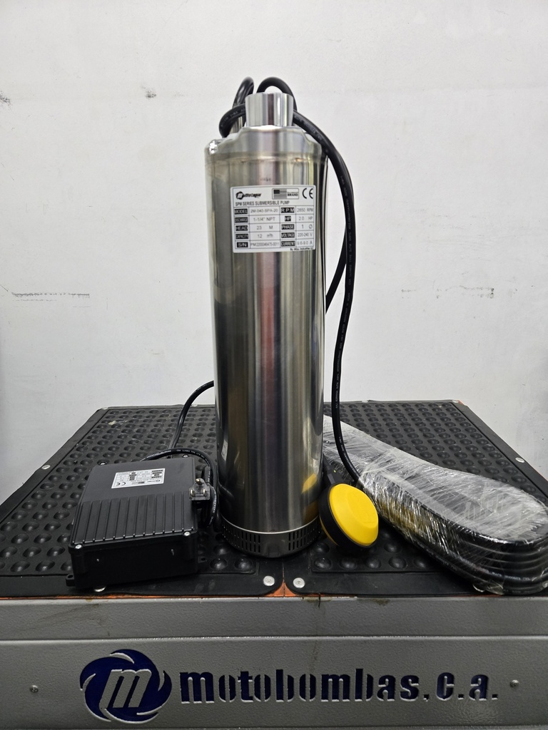BOMBA SUMERGIBLE POZO SOMERO MF MOTAQUA SERIE MTS MOD. 2M040SPA20  40GPM  2,00HP 230V 60HZ 3.450RPM 1-1/4"NPT