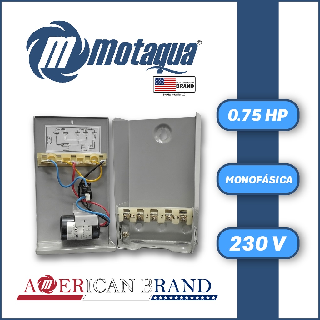 CAJA ARRANCADORA MOTAQUA MF SERIE    MTS  MOD. MCB2007  0,75HP  1PH/230V