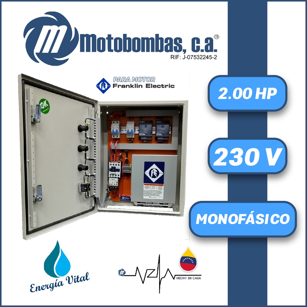 TABLERO DE CONTROL Y POTENCIA P/ MOTOR FRANKLIN ELECTRIC MF SERIE MDE MOD. TMDEFESTD020    2,00HP 1PH/230V
